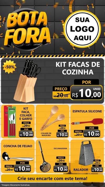 Modelo de Rede Social para Stories com o tema Bota Fora para Utilidades Domésticas
