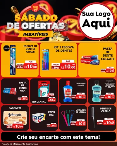 Modelo de Rede Social para Feed Instagram com o tema Sábado de Ofertas Imbatíveis para Higiene Pessoal
