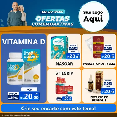 Modelo de Rede Social para Feed Facebook com o tema Dia do Idoso para Farmácia