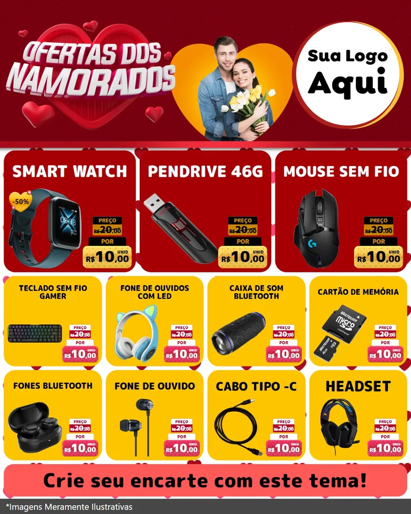 Modelo de Rede Social para Feed Instagram com o tema Ofertas Dos Namorados para Informática