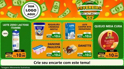 Modelo de TV para TV Horizontal com o tema Comece Fevereiro Economizando para Frios e Laticínios
