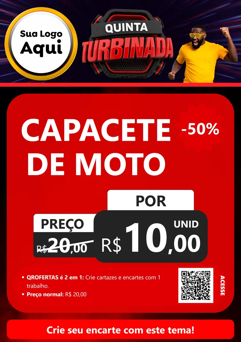 Modelo de Cartaz para Cartaz A4 Vertical com o tema Quinta Turbinada para Moto peças
