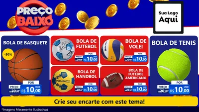 Modelo de TV para TV Horizontal com o tema Preço Baixo para Artigos Esportivos