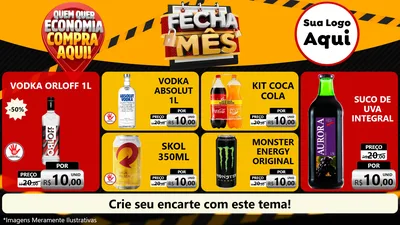 Modelo de TV para TV Horizontal com o tema Fecha Mês para Distribuidora de bebidas
