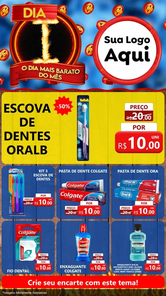 Modelo de Rede Social para Stories com o tema Dia I - O Dia Mais Barato Do Mês para Higiene Pessoal