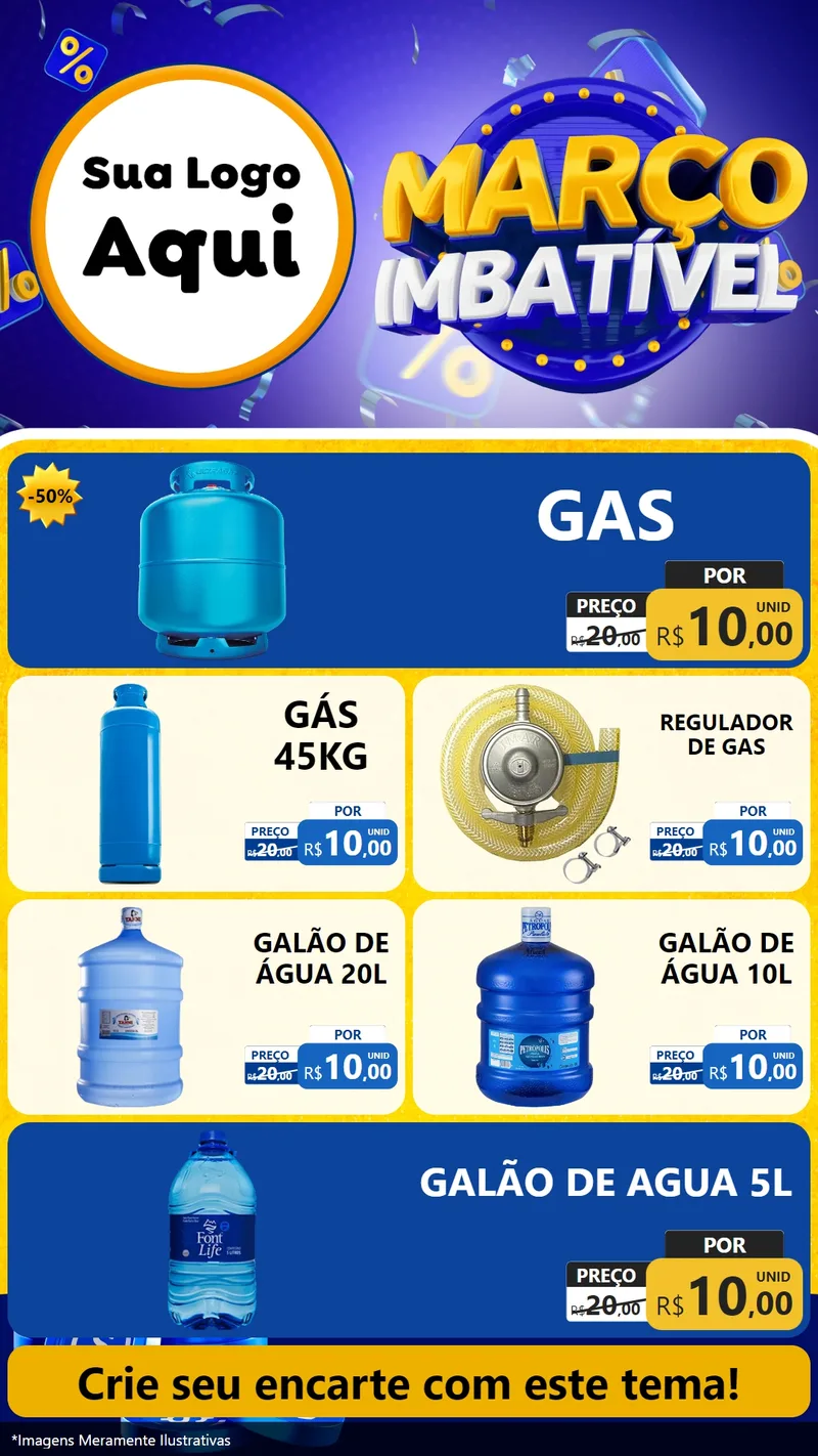 Modelo de TV para TV Vertical com o tema Março Imbatível para Água e gás