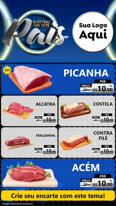 Modelo de TV para TV Vertical com o tema Sorteio Dia Dos Pais para Açougue