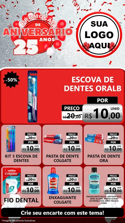 Modelo de Rede Social para Stories com o tema Promoção de Aniversário - 25Anos para Higiene Pessoal