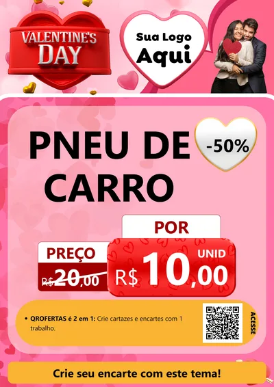 Modelo de Cartaz para Cartaz A4 Vertical com o tema Valentine's Day para Auto peças