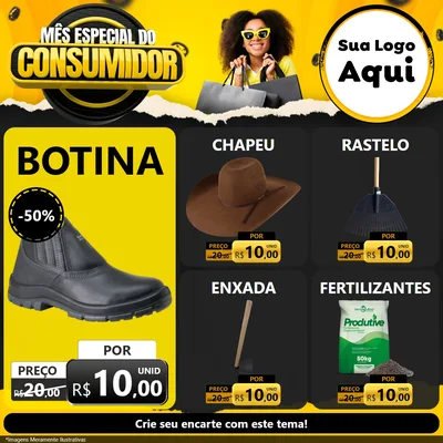 Modelo de Rede Social para Feed Facebook com o tema Mês Especial do Consumidor para Agropecuária