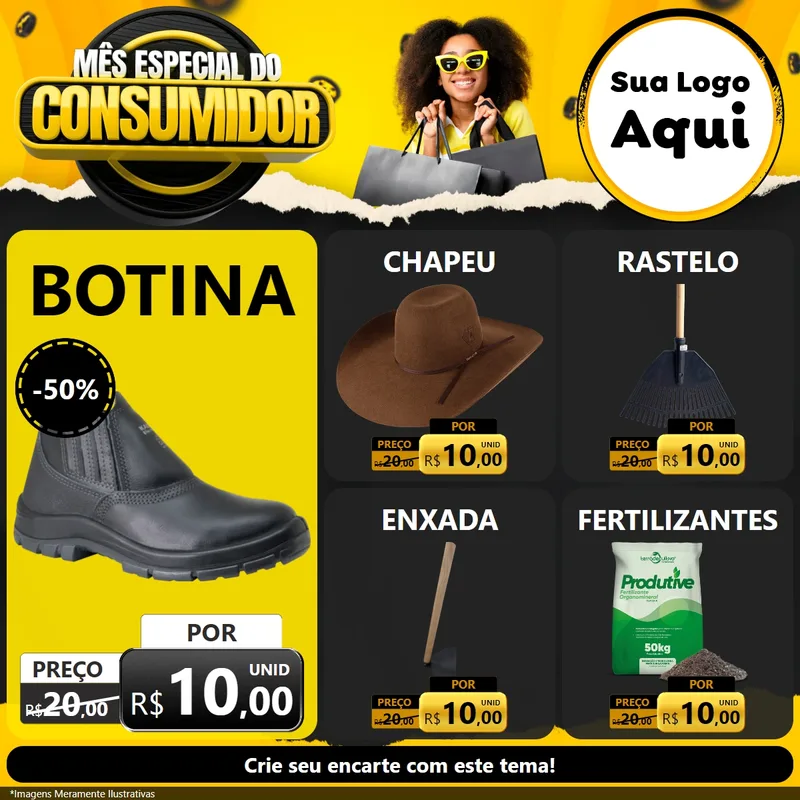 Modelo de Rede Social para Feed Facebook com o tema Mês Especial do Consumidor para Agropecuária
