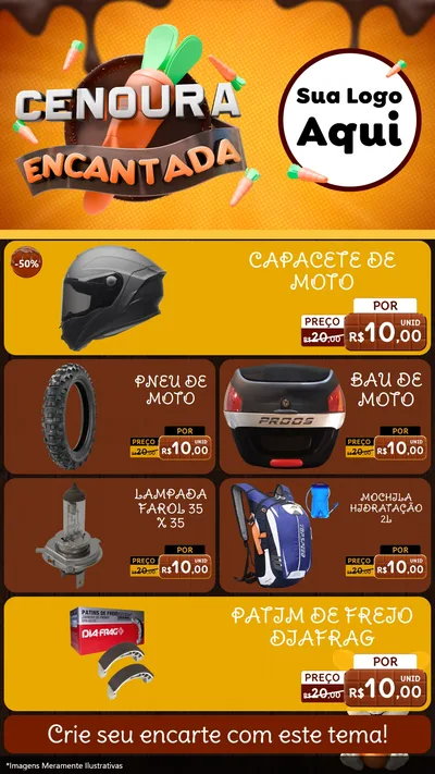 Modelo de TV para TV Vertical com o tema Cenoura Encantada - Páscoa para Moto peças