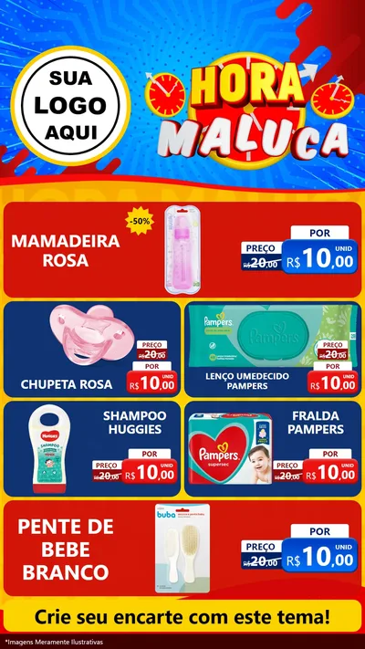 Modelo de TV para TV Vertical com o tema Hora Maluca para Bebês