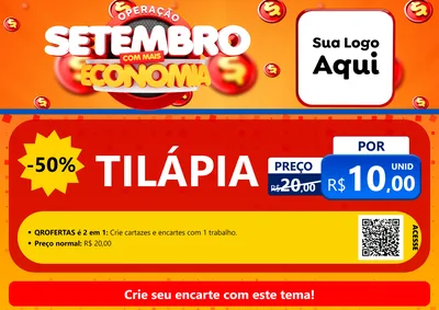 Modelo de Cartaz para Cartaz A4 Horizontal com o tema Operação Setembro Com Muita Economia para Peixaria