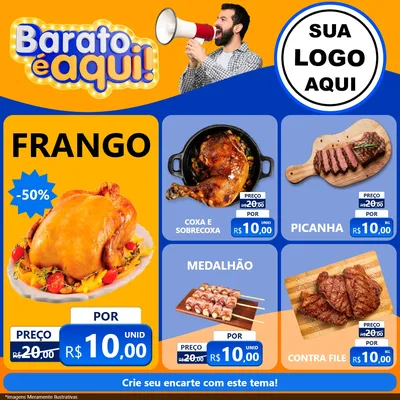 Modelo de Rede Social para Feed Facebook com o tema Barato é aqui para Assados