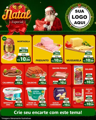 Modelo de Rede Social para Feed Instagram com o tema Natal Especial para Frios e Laticínios