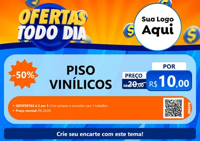 Modelo de Cartaz para Cartaz A4 Horizontal com o tema Ofertas Todo Dia para Material para Construção
