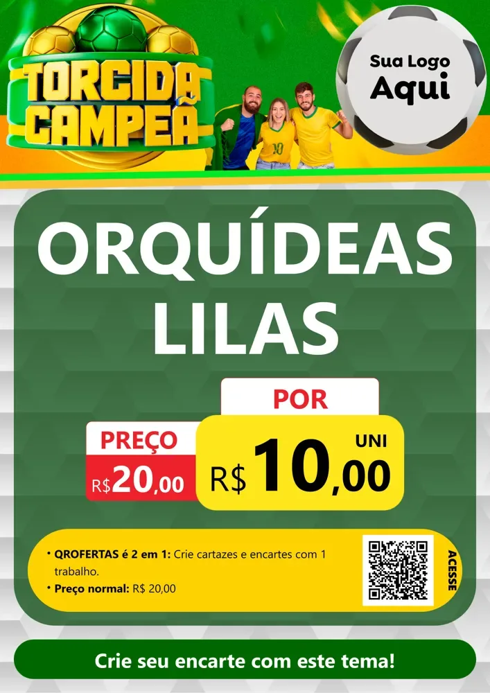 Modelo de Cartaz para Cartaz A4 Vertical com o tema Torcida Campeã - Copa para Floricultura e jardim