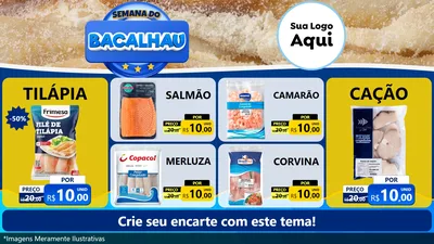 Modelo de TV para TV Horizontal com o tema Semana do Bacalhau para Peixaria
