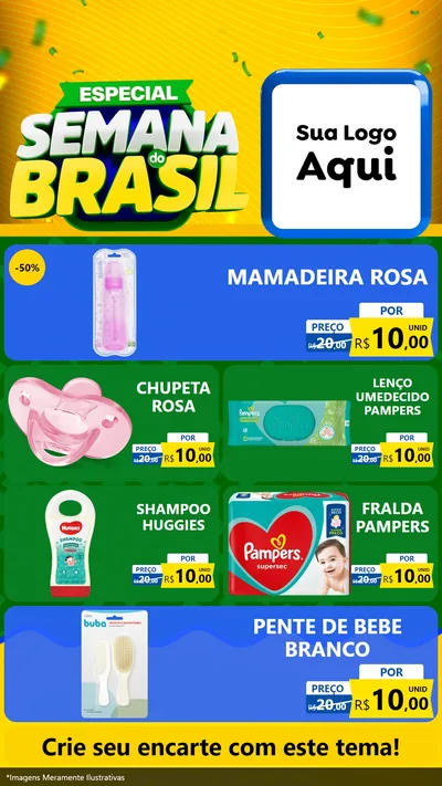 Modelo de TV para TV Vertical com o tema Especial Semana do Brasil para Bebês