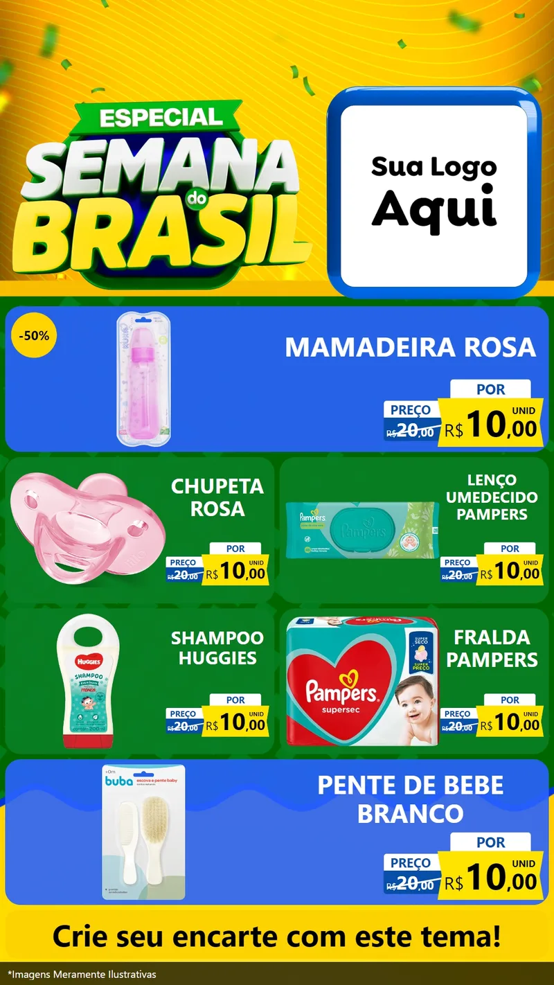 Modelo de TV para TV Vertical com o tema Especial Semana do Brasil para Bebês