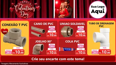 Modelo de TV para TV Horizontal com o tema Valentine's Day para Tubos e conexões