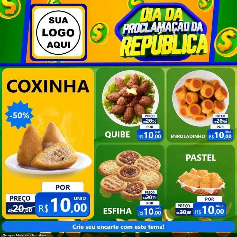 Modelo de Rede Social para Feed Facebook com o tema Dia Da Proclamação da República para Salgadaria