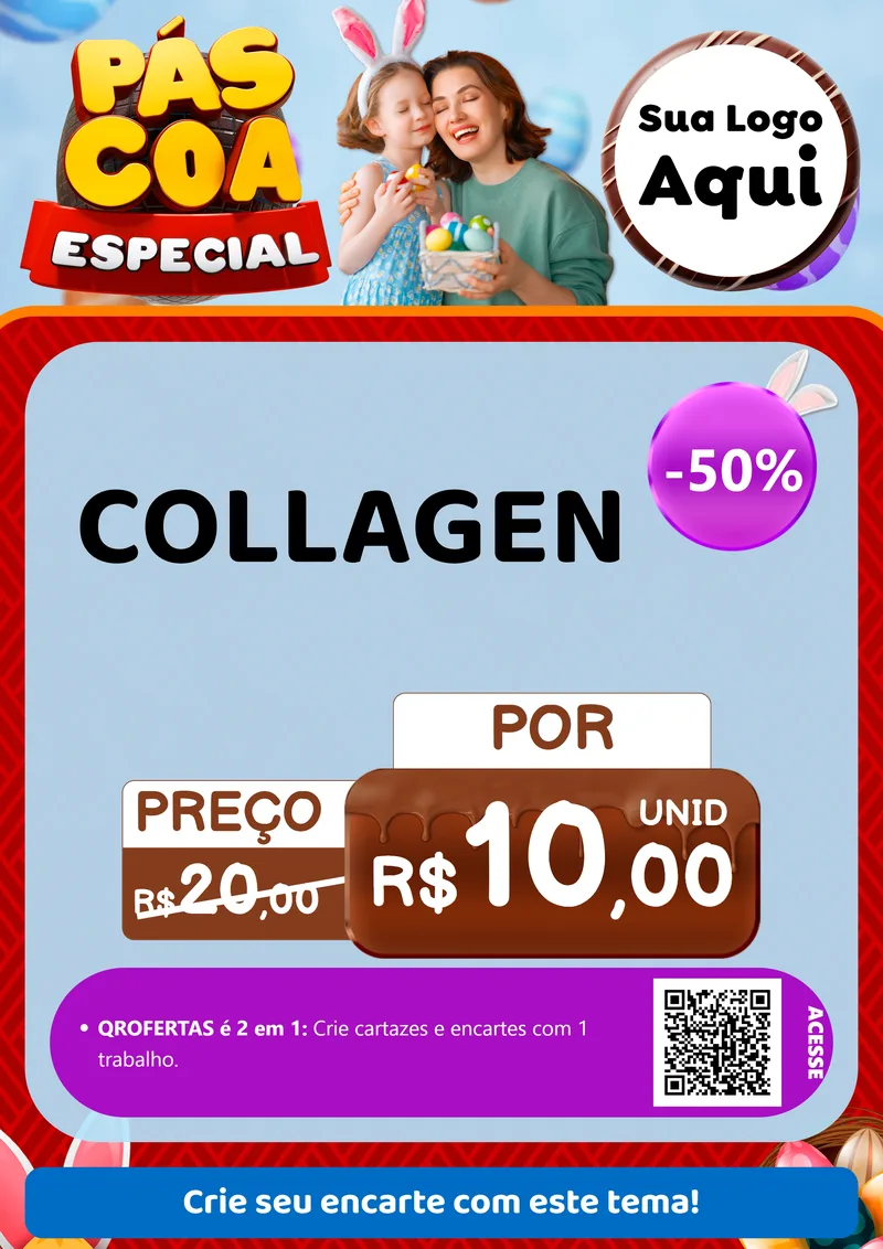 Modelo de Cartaz para Cartaz A4 Vertical com o tema Páscoa Especial para Suplementos alimentares