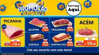 Modelo de TV para TV Horizontal com o tema Promoção de Carnaval para Açougue