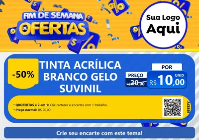 Modelo de Cartaz para Cartaz A4 Horizontal com o tema Fim de Semana de Ofertas para Tintas e Ferramentas