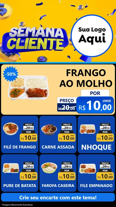 Modelo de Rede Social para Stories com o tema Semana do Cliente para Restaurante