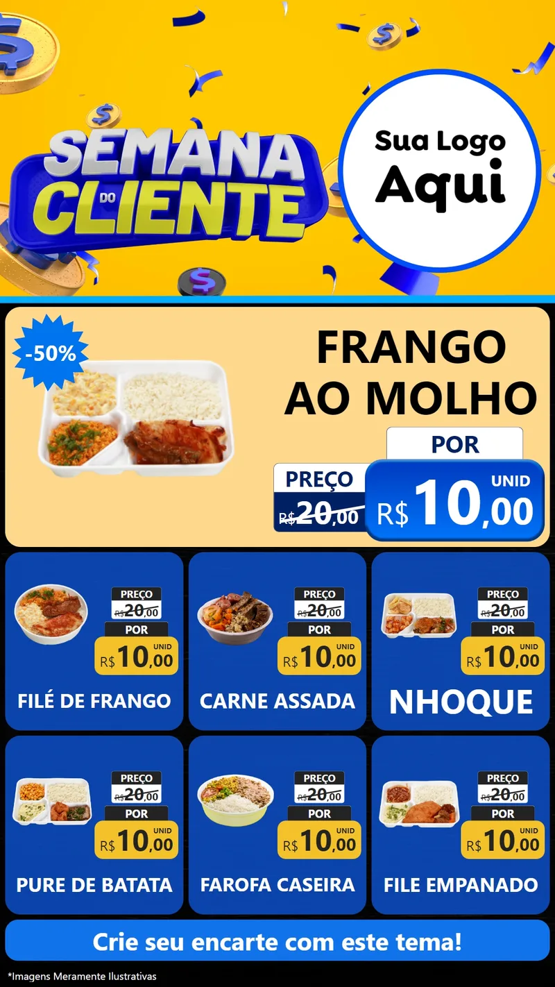 Modelo de Rede Social para Stories com o tema Semana do Cliente para Restaurante