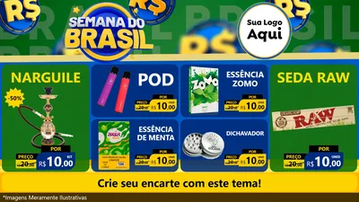 Modelo de TV para TV Horizontal com o tema Semana Do Brasil para Tabacaria