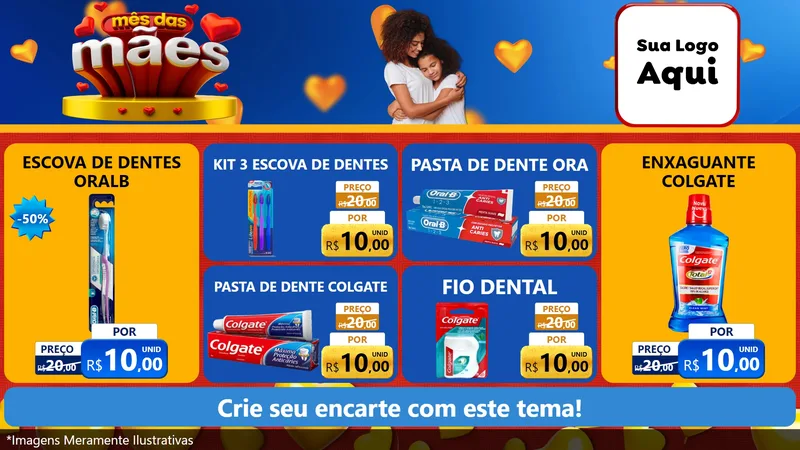 Modelo de TV para TV Horizontal com o tema Mês das Mães para Higiene Pessoal