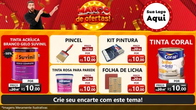Modelo de TV para TV Horizontal com o tema Março de Ofertas! para Tintas e Ferramentas