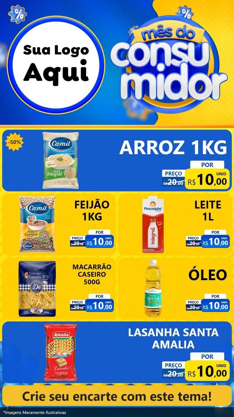Modelo de TV para TV Vertical com o tema Mês do Consumidor para Supermercado