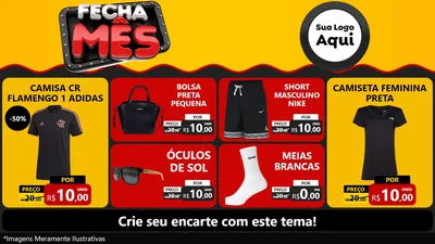 Modelo de TV para TV Horizontal com o tema Fecha Mês para Roupas e acessórios