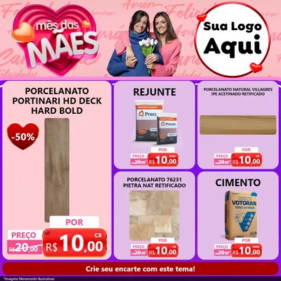Modelo de Rede Social para Feed Facebook com o tema Mês Das Mães para Pisos e revestimentos