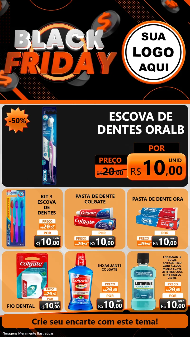 Modelo de Rede Social para Stories com o tema Black Friday para Higiene Pessoal