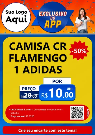 Modelo de Cartaz para Cartaz A4 Vertical com o tema Exclusivo do Aplicativo para Roupas e acessórios
