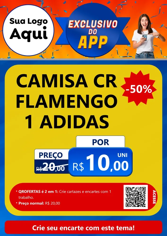 Modelo de Cartaz para Cartaz A4 Vertical com o tema Exclusivo do Aplicativo para Roupas e acessórios