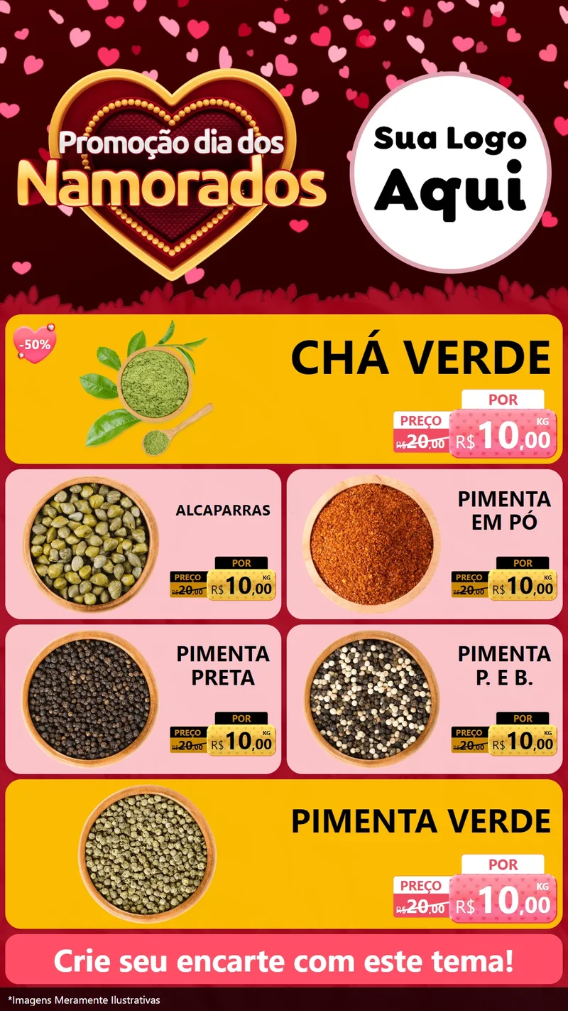 Modelo de TV para TV Vertical com o tema Promoção Dia Dos Namorados para Produtos Naturais