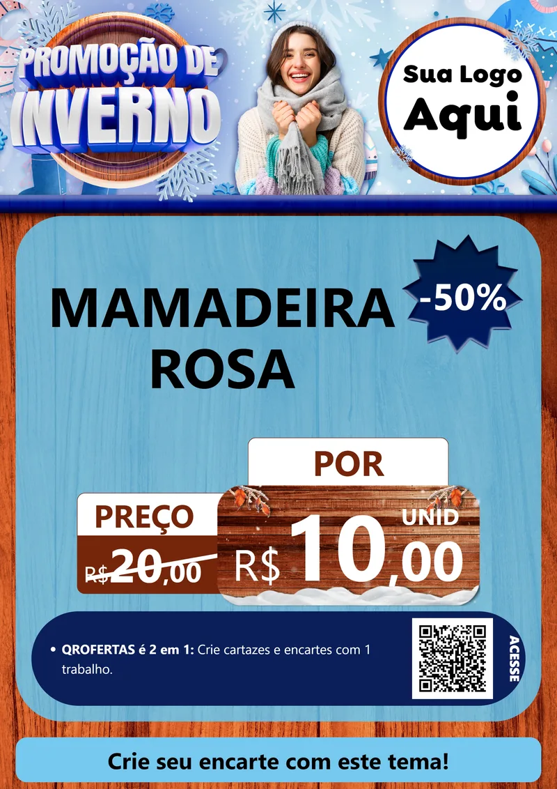 Modelo de Cartaz para Cartaz A4 Vertical com o tema Promoção de Inverno para Bebês
