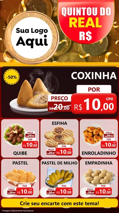 Modelo de Rede Social para Stories com o tema Quintou do Real para Salgadaria
