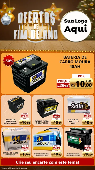 Modelo de Rede Social para Stories com o tema Ofertas de Fim de Ano para Baterias Elétricas