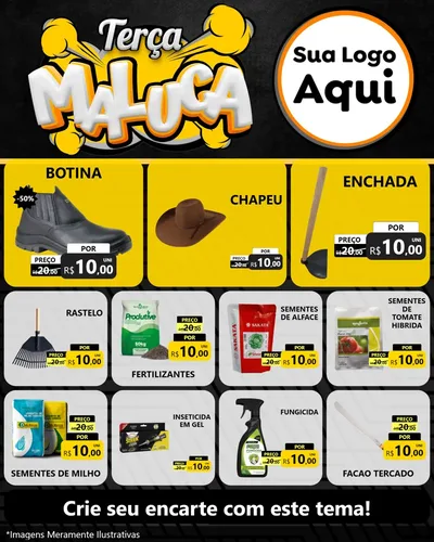 Modelo de Rede Social para Feed Instagram com o tema Terça Maluca para Agropecuária