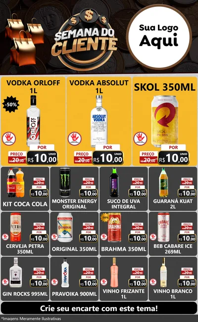 Modelo de Encarte para Encarte Grande com o tema Semana do Cliente para Distribuidora de bebidas