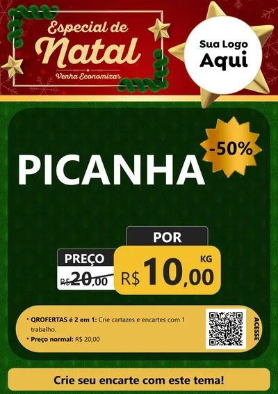 Modelo de Cartaz para Cartaz A4 Vertical com o tema Especial de Natal para Açougue