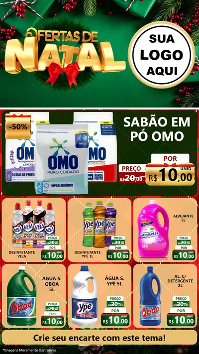 Modelo de Rede Social para Stories com o tema Ofertas de Natal para Produtos de Limpeza