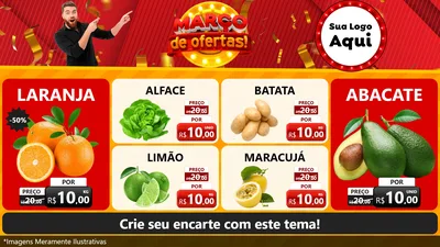 Modelo de TV para TV Horizontal com o tema Março de Ofertas! para Hortifrúti